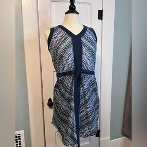 Marmot Tank Mini Dress, Blue with purple, teal & white accents, Medium